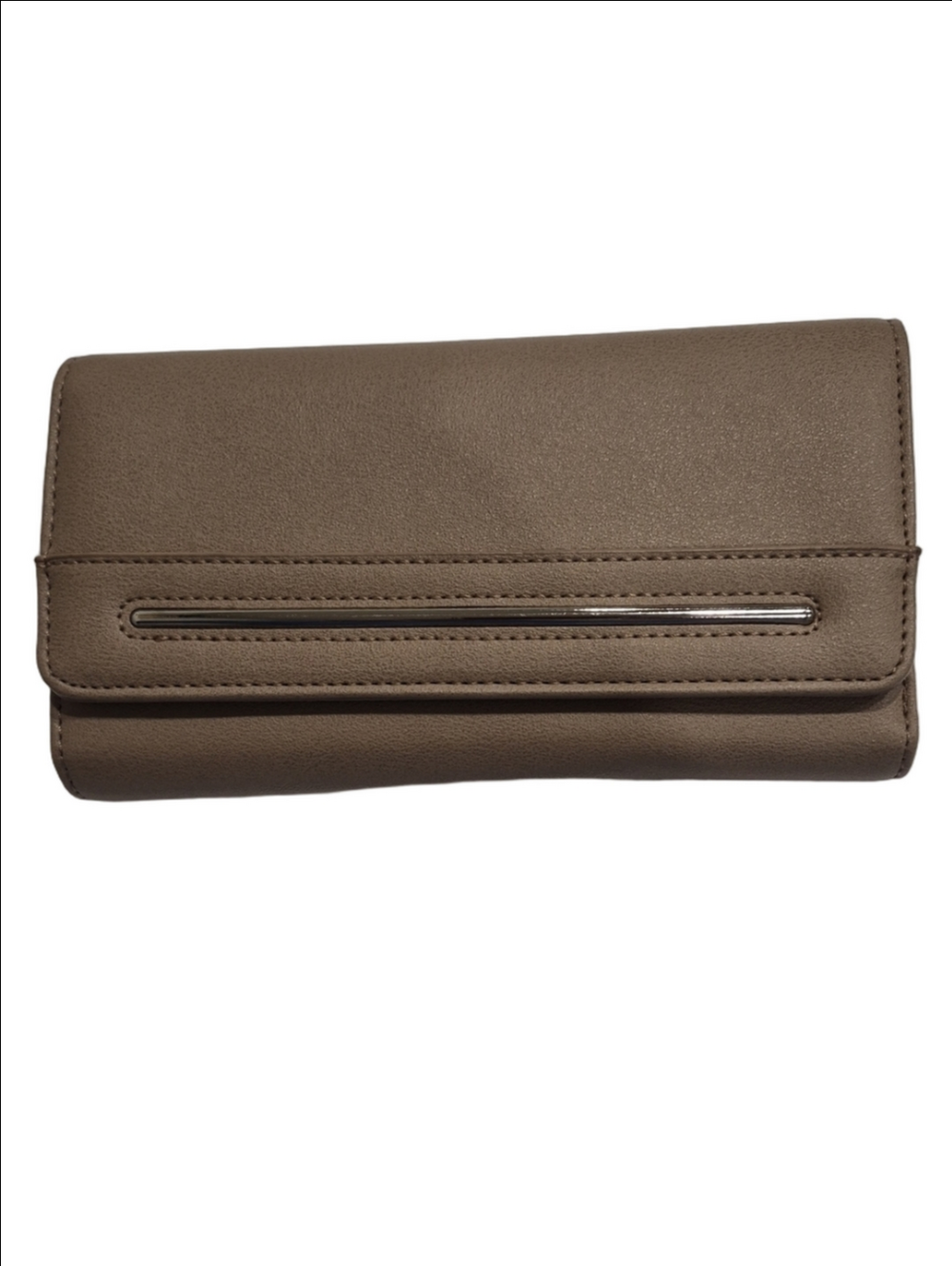 Bentley Taupe Fold-Over Clutch Trifold Wallet RFID